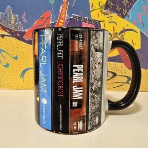 90s Rock music coffee Mug cassette tape Stack for music lovers